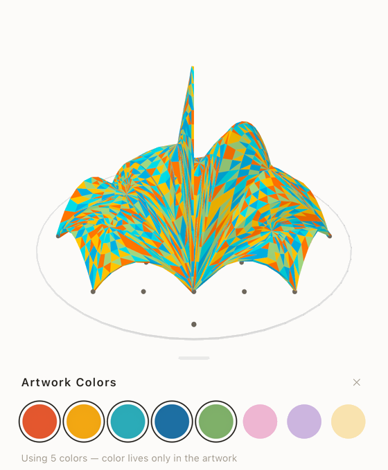 Choosing artwork colors from the palette